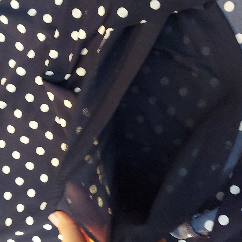 Vince Camuto NEW Polkadot Dress Navy Small - Picture 8 of 11